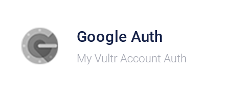 Vultr Control Panel - Google Auth
